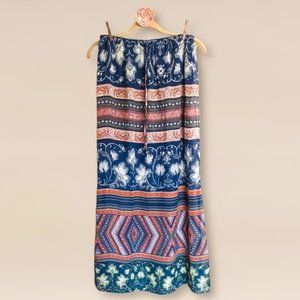 Floral & Paisley Boho Maxi Skirt (Medium)